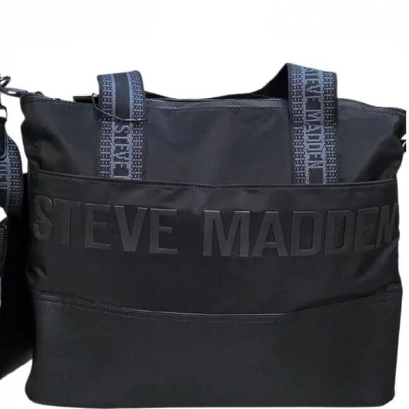 Steve Madden BGymm Weekender Bag- Black/Black - Picture 3 of 14